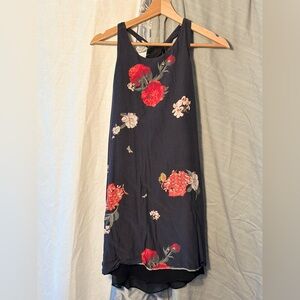 Alice + Olivia Blue Red Floral Halter Midi Dress